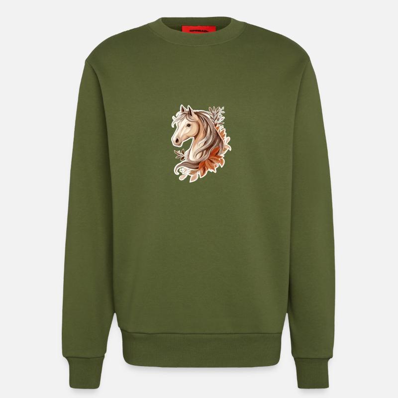 Pferd Herbst - Sweatshirt - made by SPREAD  - MOSS GREEN