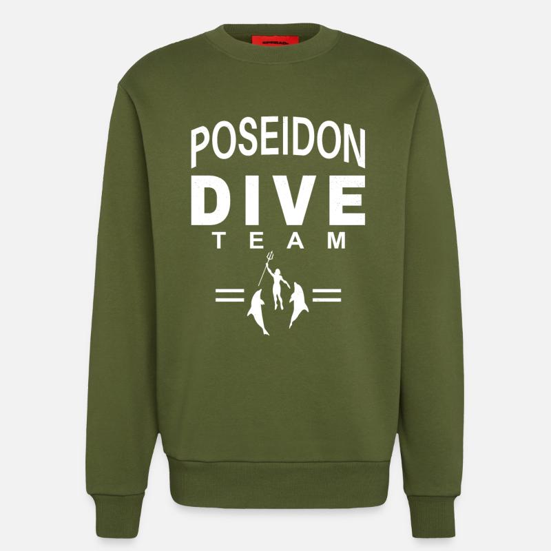 Poseidon Dive Team - Sweatshirt - made by SPREAD  - MOSS GREEN