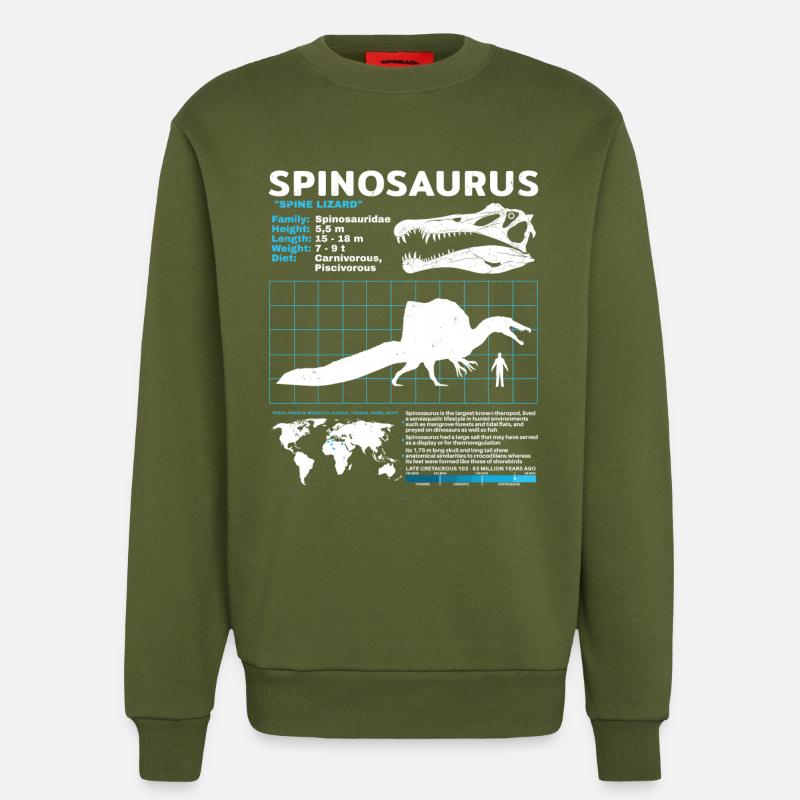Spinosaurus Datenblatt - Sweatshirt - made by SPREAD - MOSS GREEN