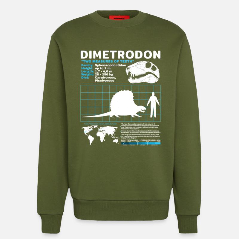 Dimetrodon Data Sheet - Sweatshirt - made by SPREAD  - MOSS GREEN