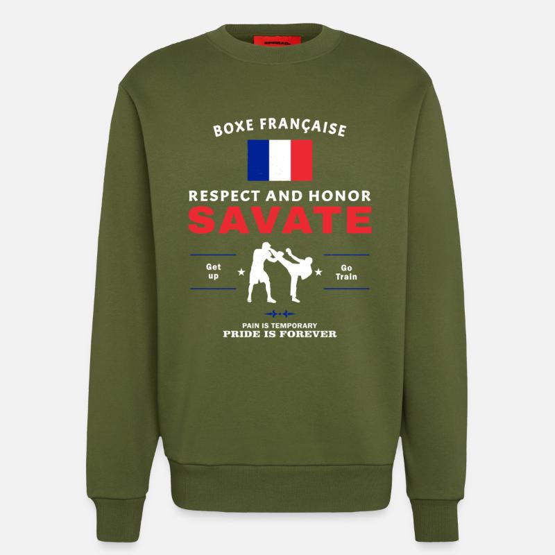 Savate Kickboxer - Sweatshirt - made by SPREAD  - MOSS GREEN