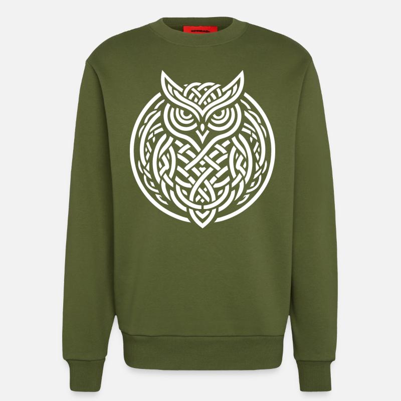 Keltischer Eule - Sweatshirt - made by SPREAD  - MOSS GREEN