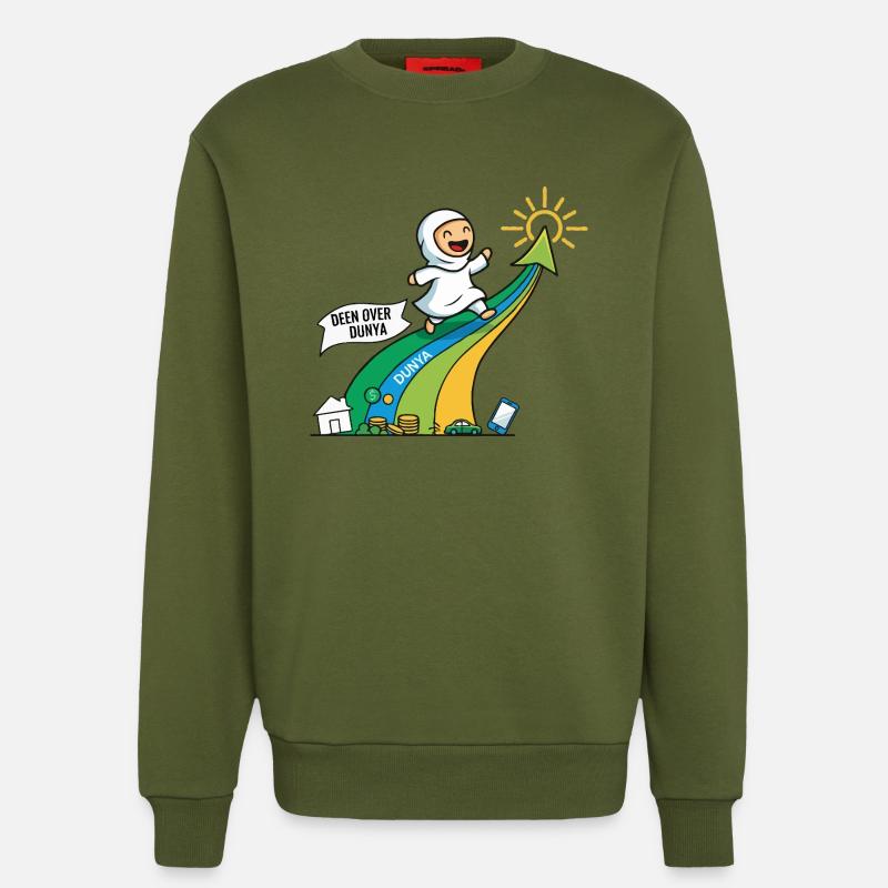 Deen über Dunya 2 - Sweatshirt - made by SPREAD - MOSS GREEN
