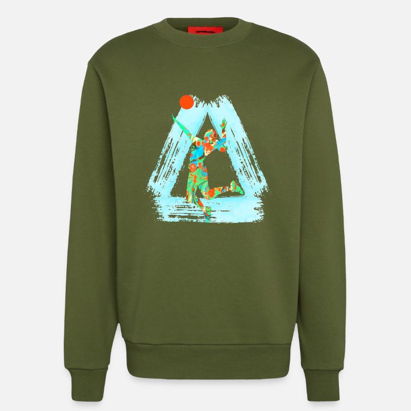 volleyball player e 4 - Sweatshirt - made by SPREAD - MOSS GREEN