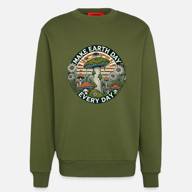 Make Earth Day Every Day - Sweatshirt - made by SPREAD - MOSS GREEN