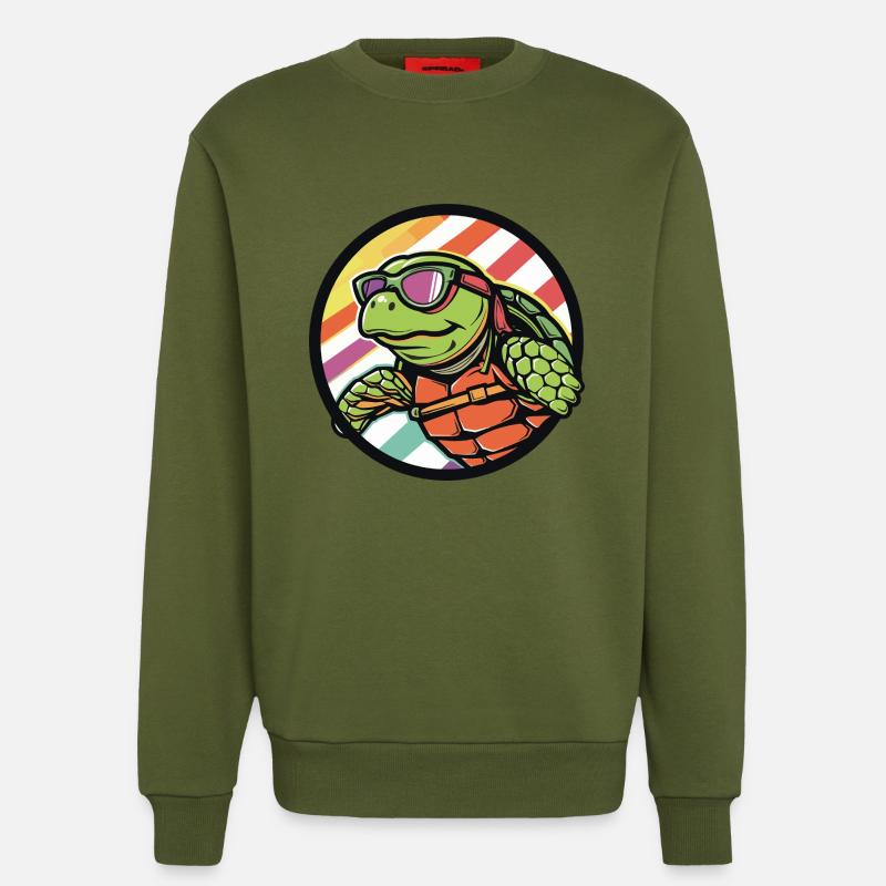 Schildkröte Comic Cool - Sweatshirt - made by SPREAD  - MOSS GREEN