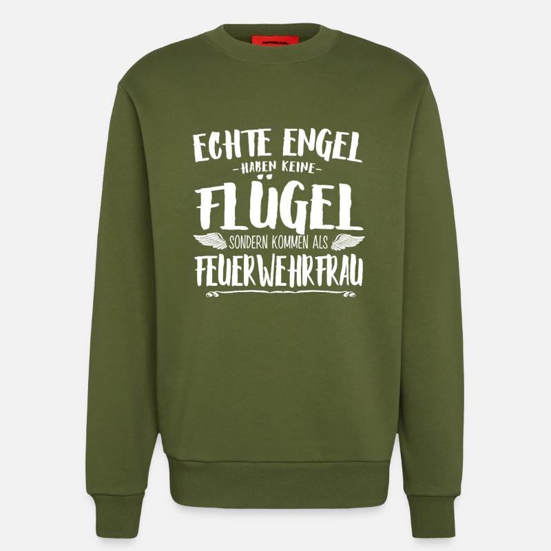 Feuerwehrfrau Tshirt-Engel - Sweatshirt - made by SPREAD - MOSS GREEN