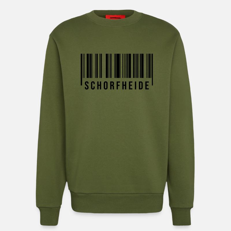 Schorfheide Strichcode - Sweatshirt - made by SPREAD  - MOSS GREEN
