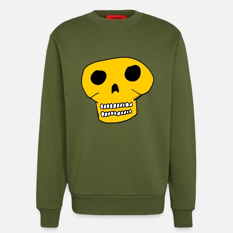 Totenkopf - Schädel - Sweatshirt - made by SPREAD - MOSS GREEN