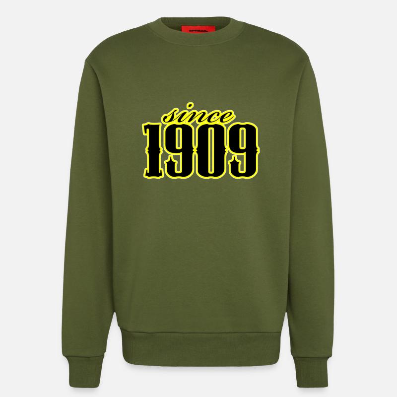depuis 1909 (noir) - Sweat bio décontracté fabriqué en UE - MOSS GREEN