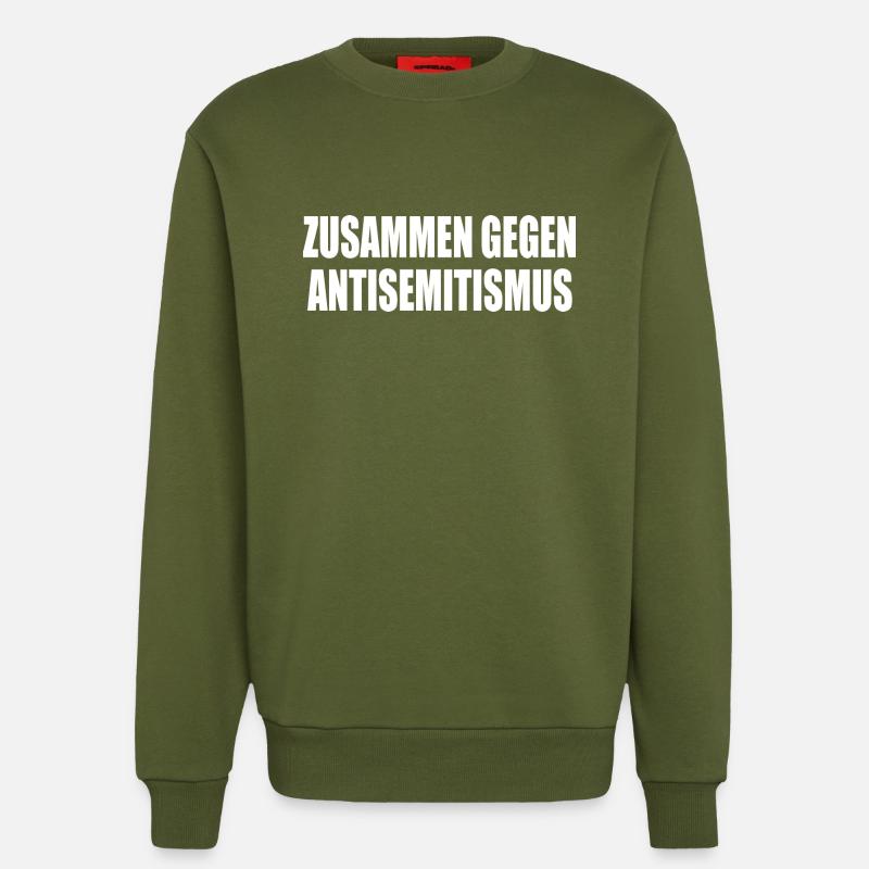 zusammen gegen antisemitismus - Sweatshirt - made by SPREAD - MOSS GREEN
