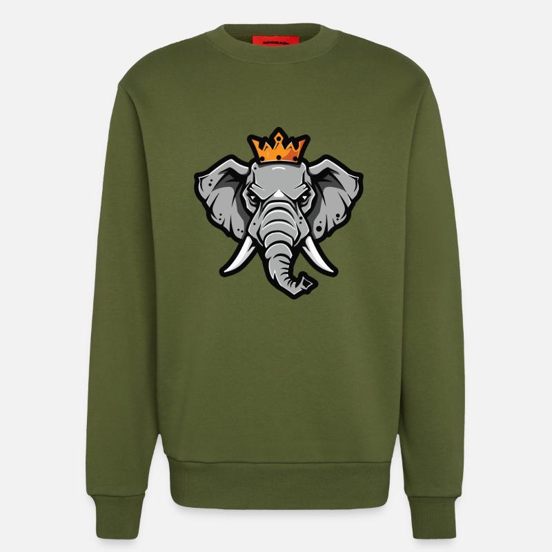 Elefant Krone - Sweatshirt - made by SPREAD  - MOSS GREEN