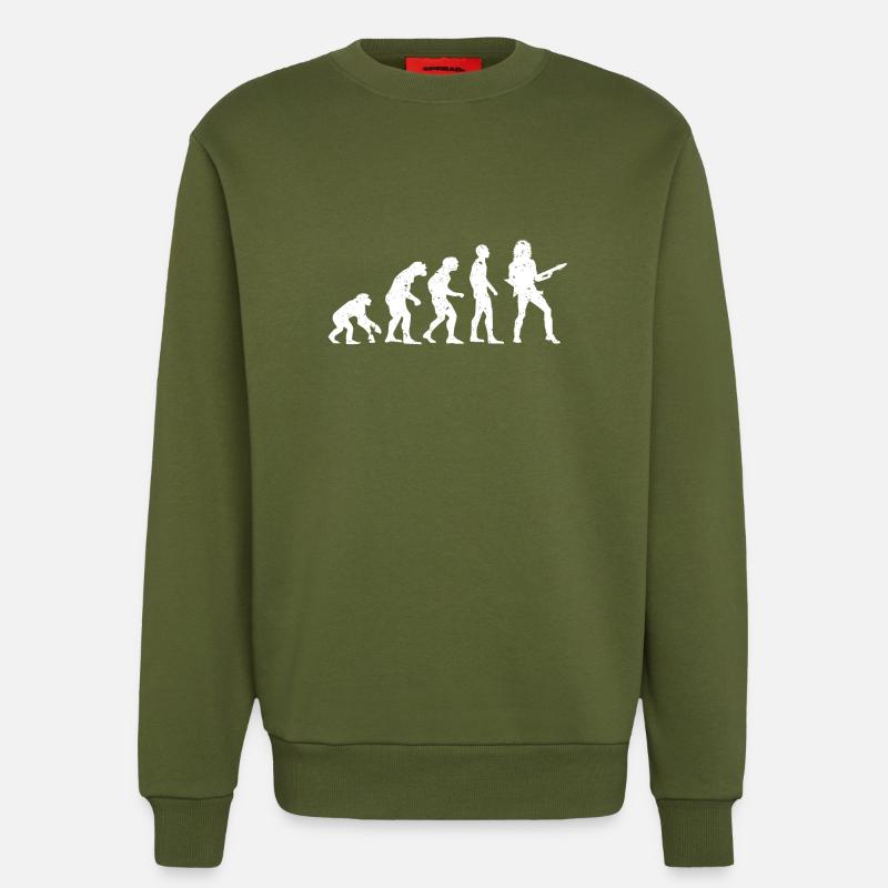 EVOLUTION GUITARISTE! - Sweat bio décontracté fabriqué en UE - MOSS GREEN