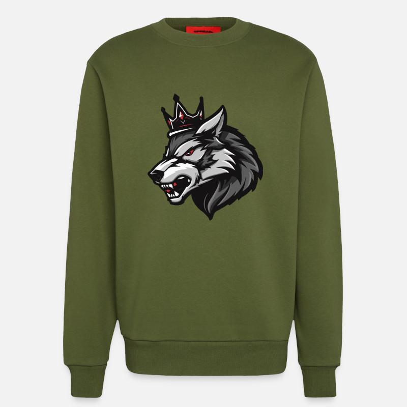 Wolf Crown - Sweatshirt - made by SPREAD  - MOSS GREEN