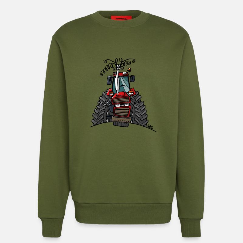 0504 Fall 856XL - Sweatshirt - made by SPREAD  - MOSS GREEN
