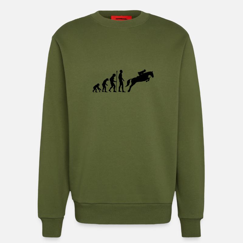 Reiterin Evolution Springreiten Pferde - Sweatshirt - made by SPREAD  - MOSS GREEN
