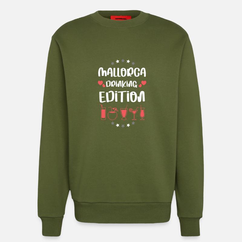 Équipe de Mallorca Drinking - Sweat bio décontracté fabriqué en UE - MOSS GREEN
