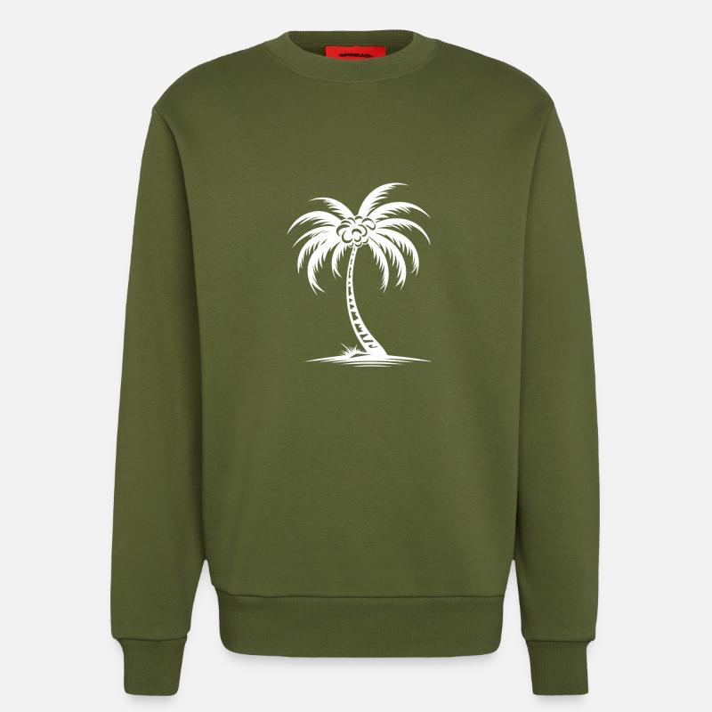 Palm Tree Icon - Sweatshirt - made by SPREAD  - MOSS GREEN