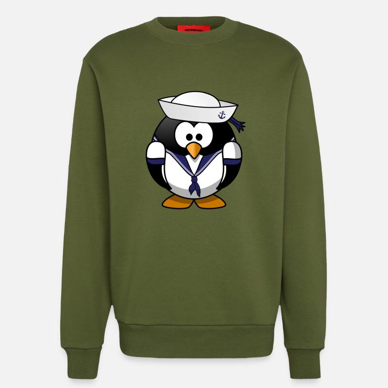 Matrosen Pinguin Geschenkidee Sonderangebot - Sweatshirt - made by SPREAD  - MOSS GREEN