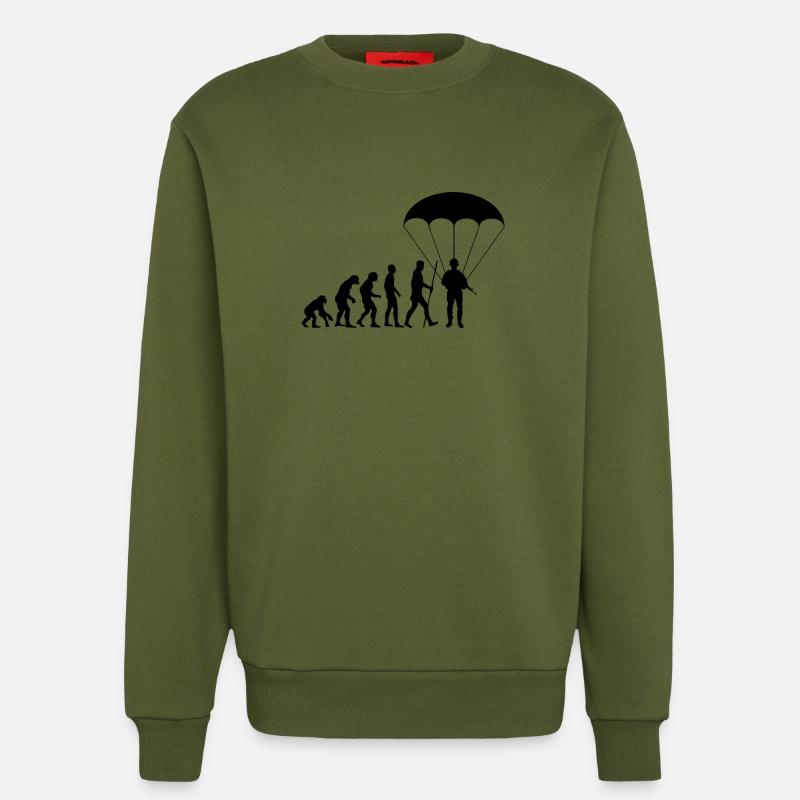Evolution Fallschirmjäger Fallschirmspringer - Sweatshirt - made by SPREAD  - MOSS GREEN