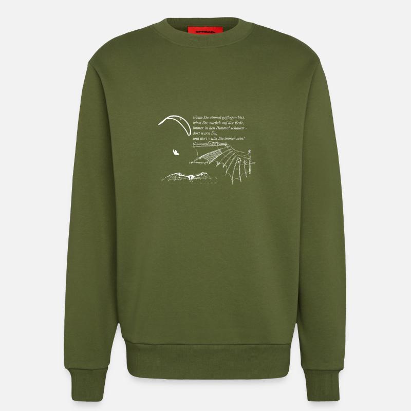 davinci n - Sweatshirt - made by SPREAD  - MOSS GREEN