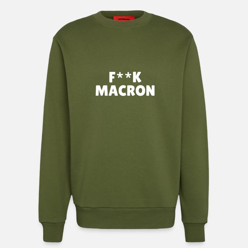 F**K Macron - Sweat bio décontracté fabriqué en UE - MOSS GREEN