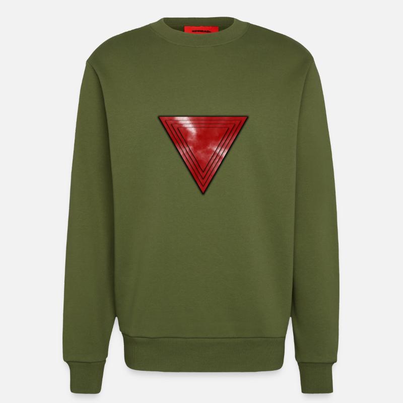 Abstrakte Pyramide in Rot - Sweatshirt - made by SPREAD  - MOSS GREEN