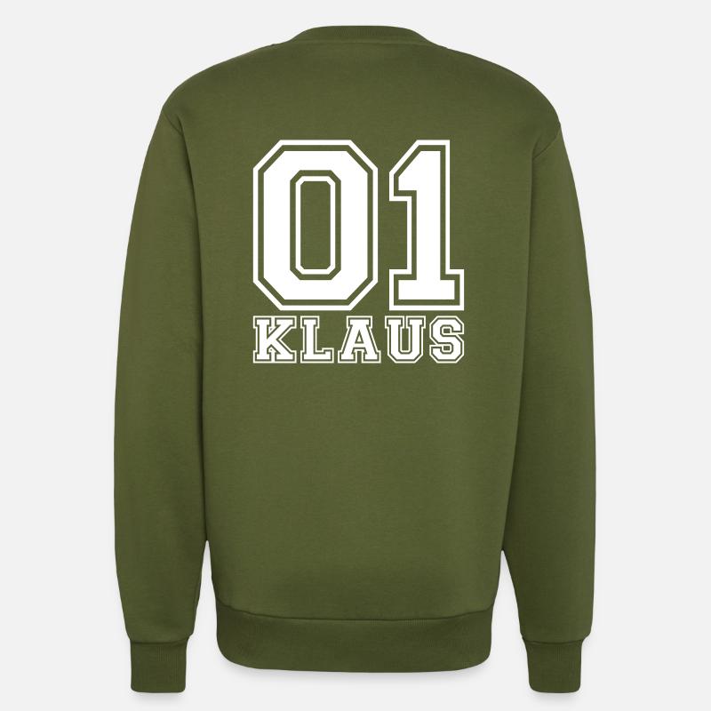 Klaus - Nom - Sweat bio décontracté fabriqué en UE - MOSS GREEN