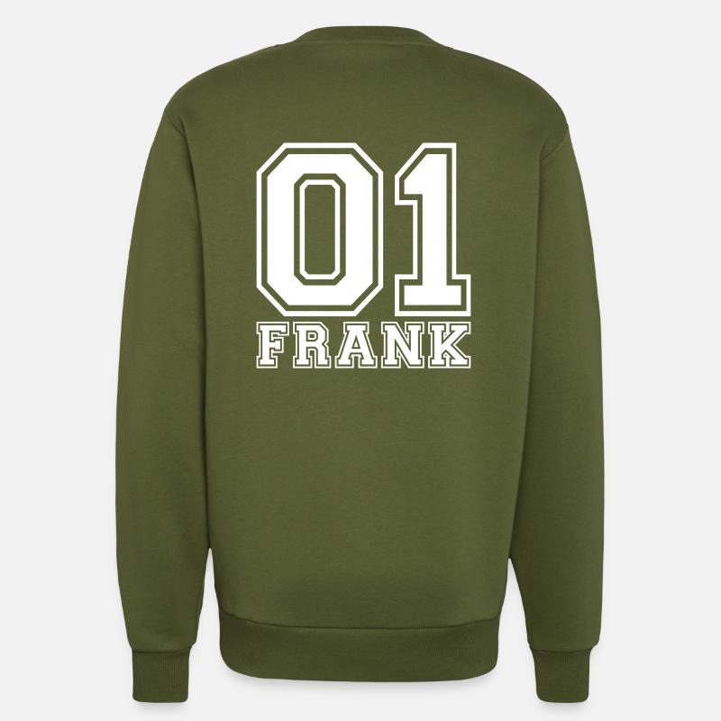 Frank - Nom - Sweat bio décontracté fabriqué en UE - MOSS GREEN