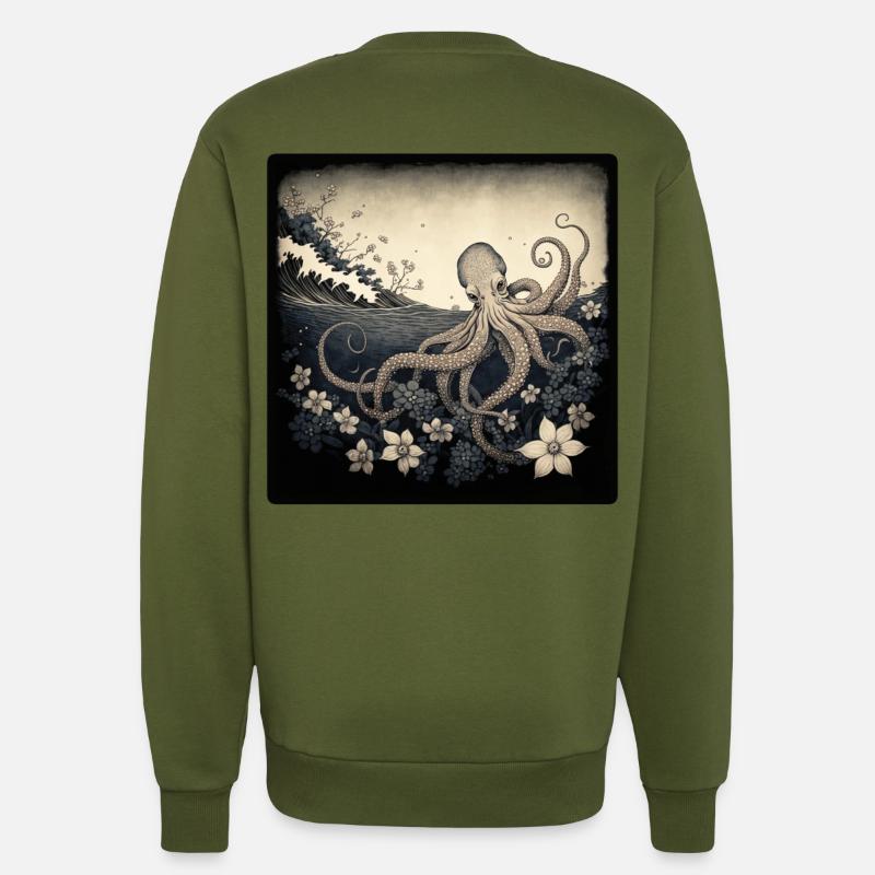 Octopus - Sweatshirt - made by SPREAD  - MOSS GREEN