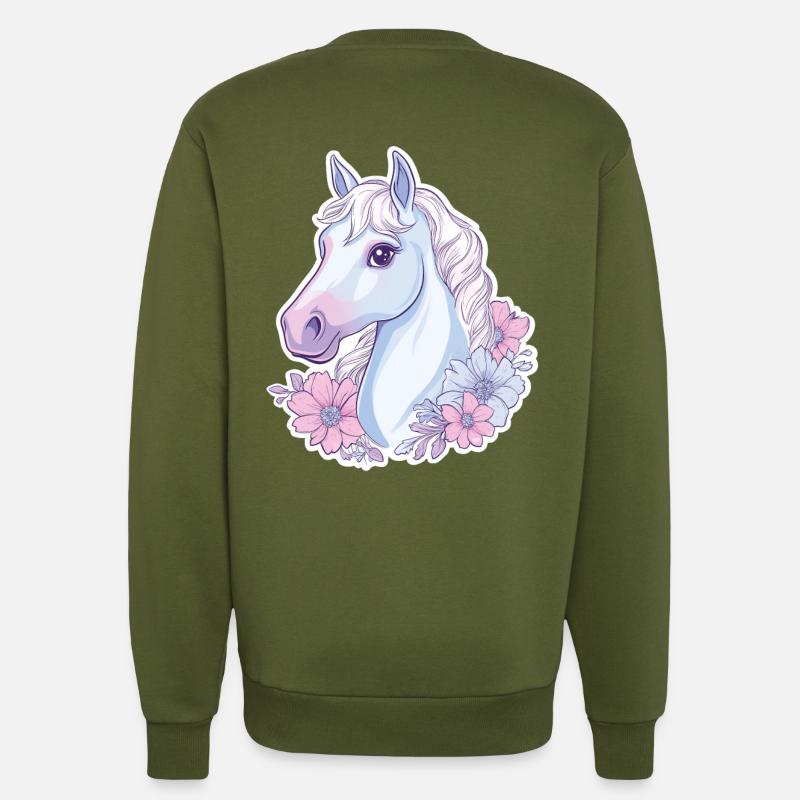 Pferd Kinder - Sweatshirt - made by SPREAD  - MOSS GREEN