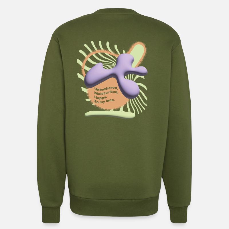 T-shirt 3D Bubble Statement - Sweat bio décontracté fabriqué en UE - MOSS GREEN