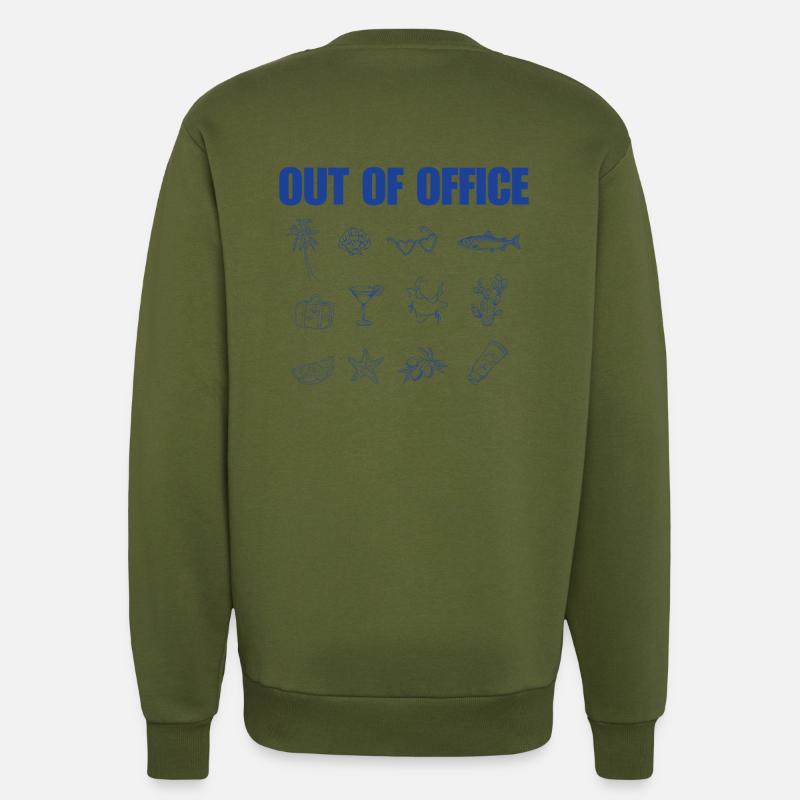 Absent du bureau - Sweat bio décontracté fabriqué en UE - MOSS GREEN