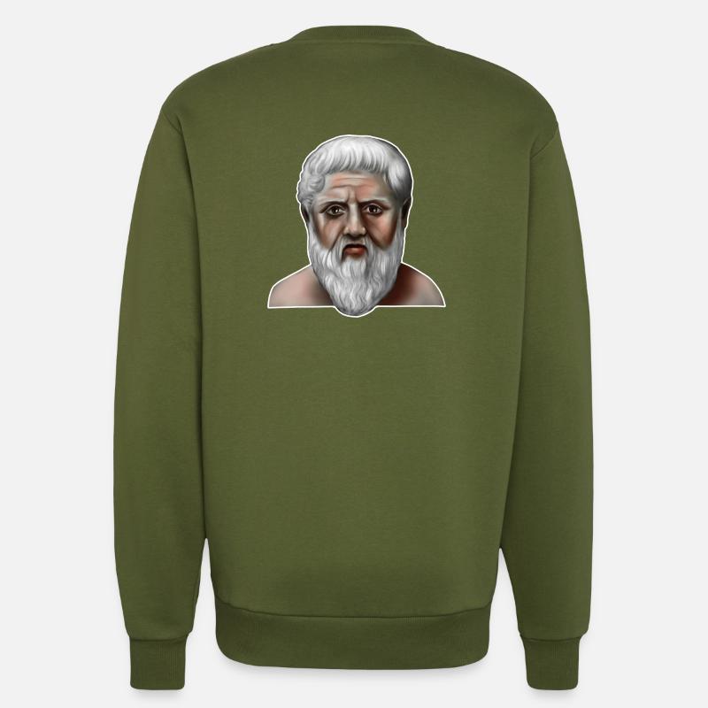 Plato Greek Philosopher - Sweatshirt - made by SPREAD  - MOSS GREEN
