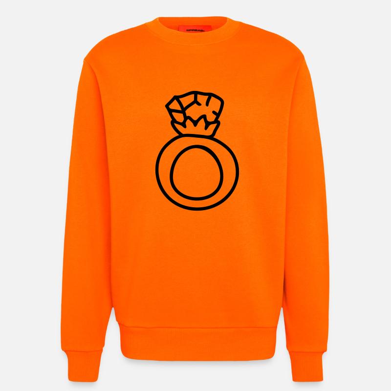 Ring - Ehering - Line - Sweatshirt - made by SPREAD  - SUNSET ORANGE