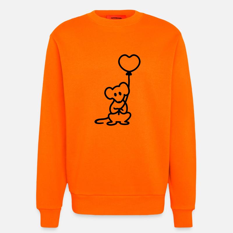 Mouse + balloon - Line - Sweatshirt - made by SPREAD  - SUNSET ORANGE