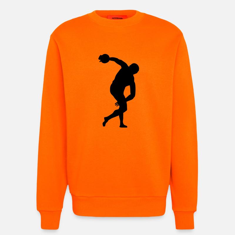 Diskuswurf discus throw - Sweatshirt - made by SPREAD  - SUNSET ORANGE