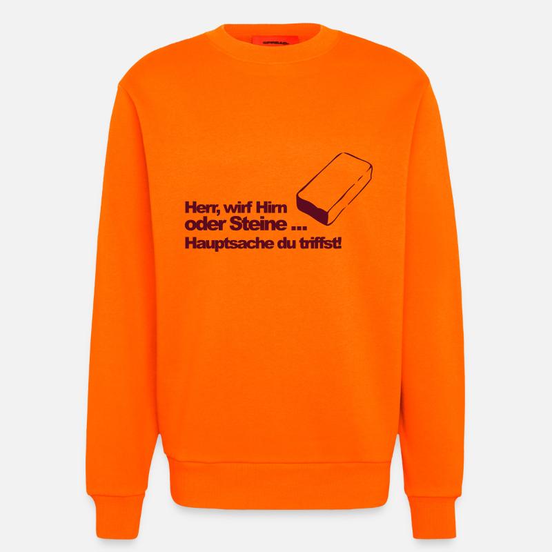 Hirn oder Steine (md) - Sweatshirt - made by SPREAD  - SUNSET ORANGE