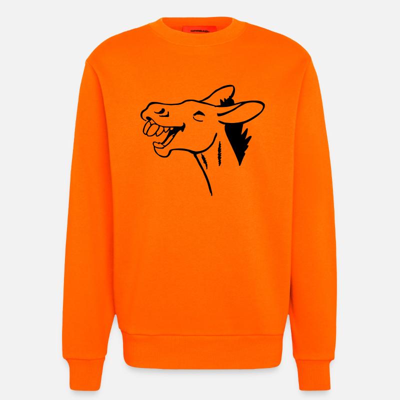 lachender Esel - Sweatshirt - made by SPREAD  - SUNSET ORANGE