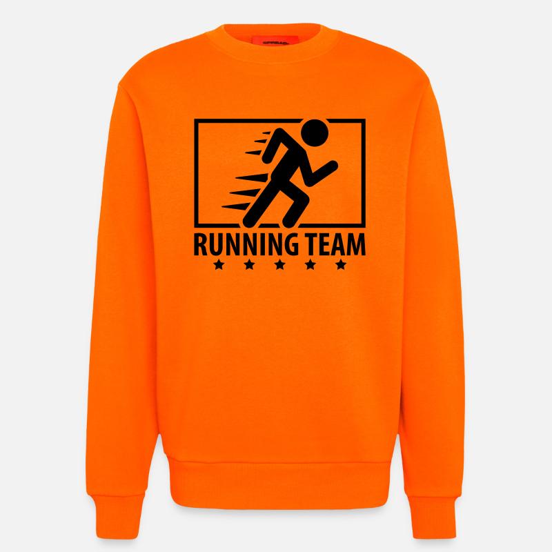 running_team_design_qu1 - Sweat bio décontracté fabriqué en UE - SUNSET ORANGE