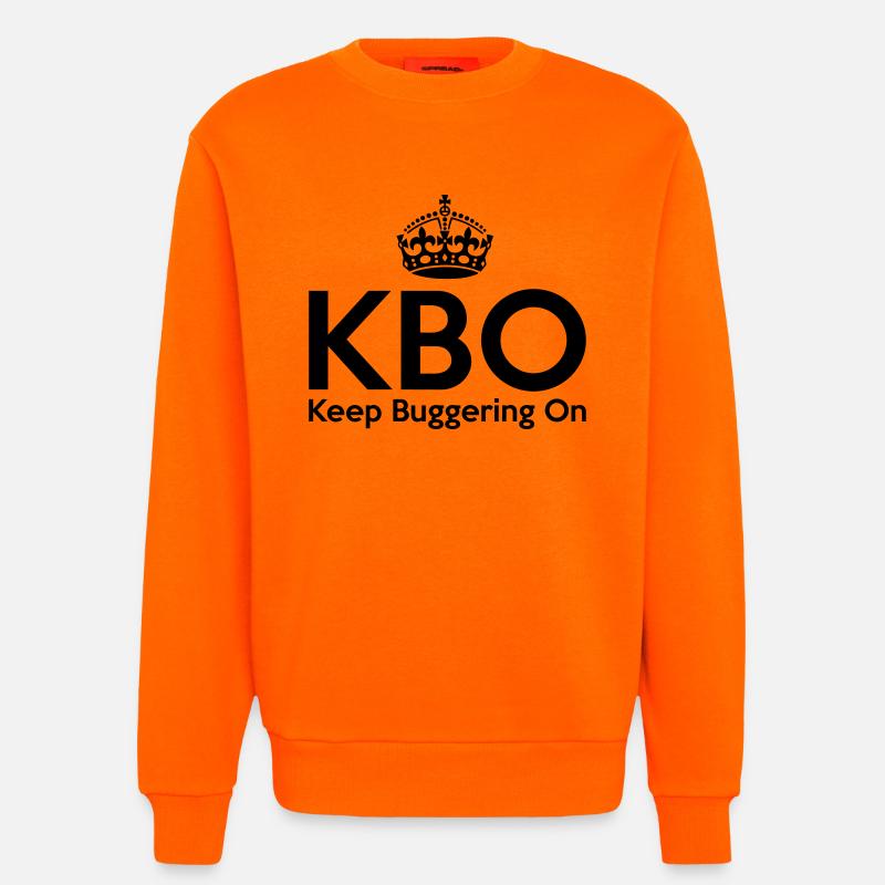 KBO - Keep Buggering on - Sweatshirt - made by SPREAD  - SUNSET ORANGE