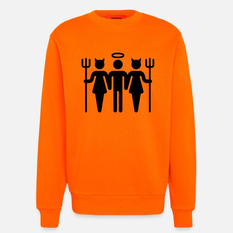 Teufel-Engel-Teufel / Devil-Cherub-Devil (M) - Sweatshirt - made by SPREAD  - SUNSET ORANGE
