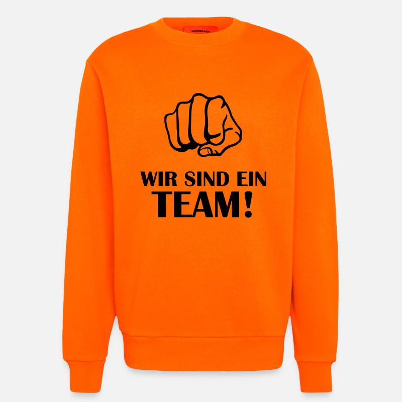 faust_wir_sind_ein_team - Sweatshirt - made by SPREAD  - SUNSET ORANGE