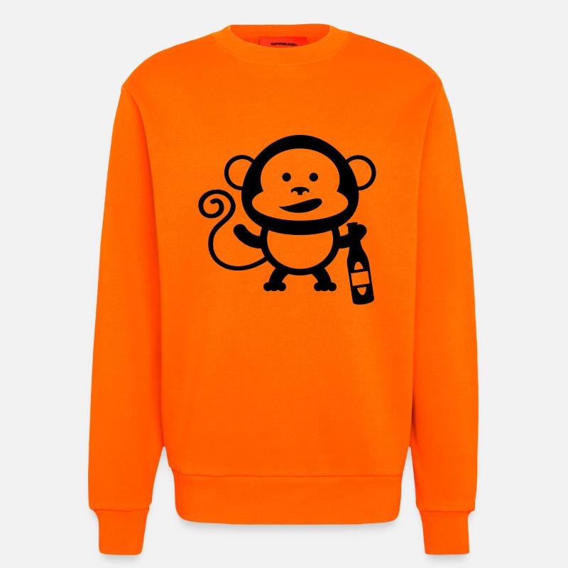 monkey beer comic - Sweatshirt - made by SPREAD  - SUNSET ORANGE