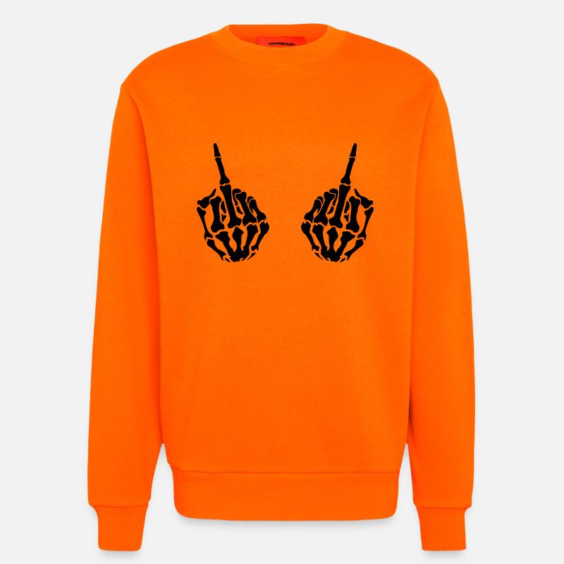 hands middlefinger - Sweatshirt - made by SPREAD  - SUNSET ORANGE