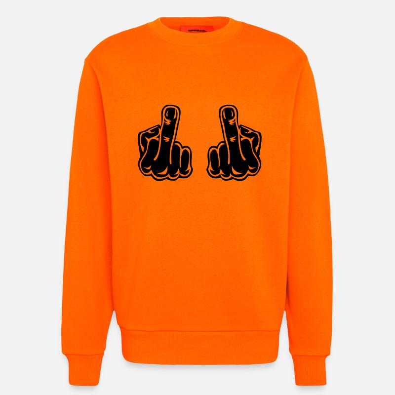 Stinking finger double hands - Sweatshirt - made by SPREAD  - SUNSET ORANGE