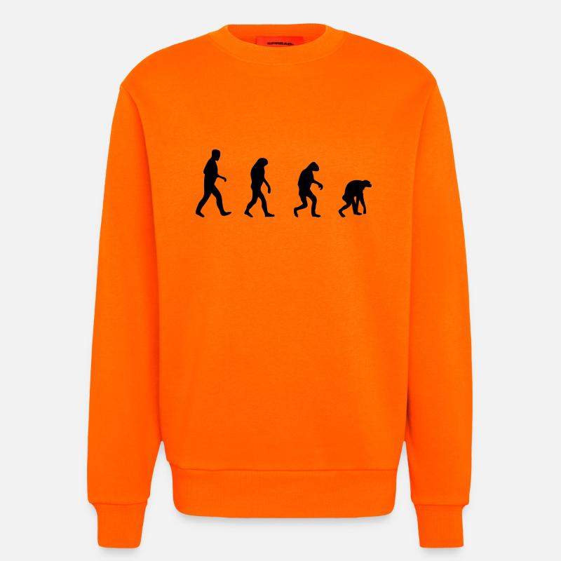 evolution backwards - Sweat bio décontracté fabriqué en UE - SUNSET ORANGE