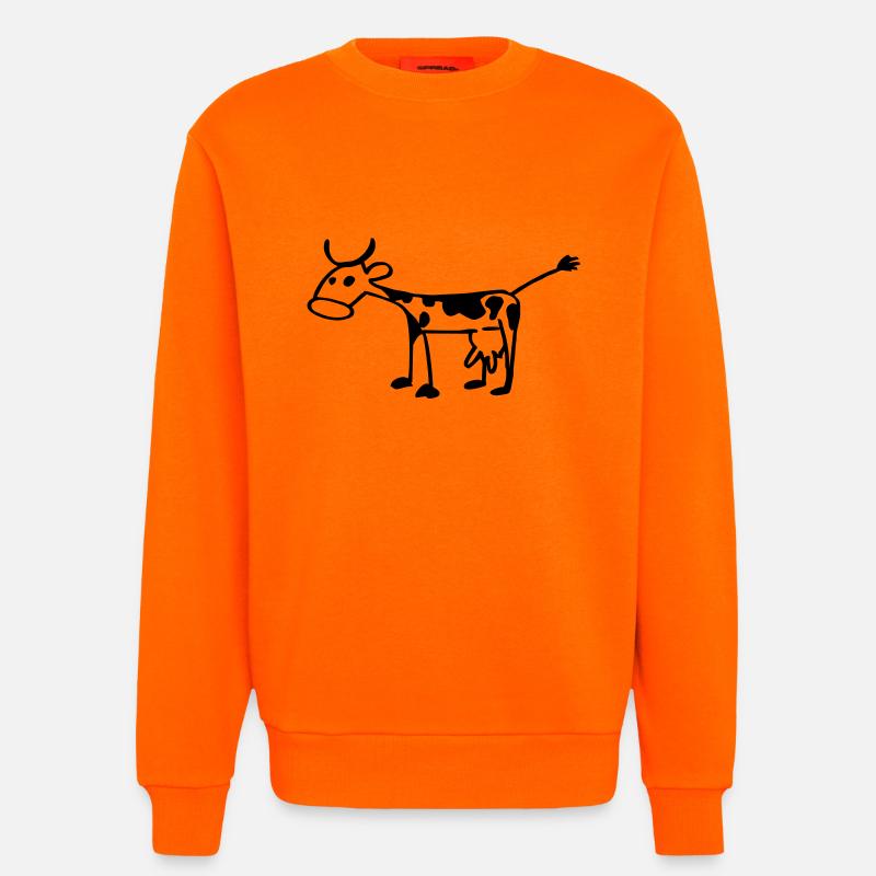Strichmännchen-Kuh - Sweatshirt - made by SPREAD  - SUNSET ORANGE