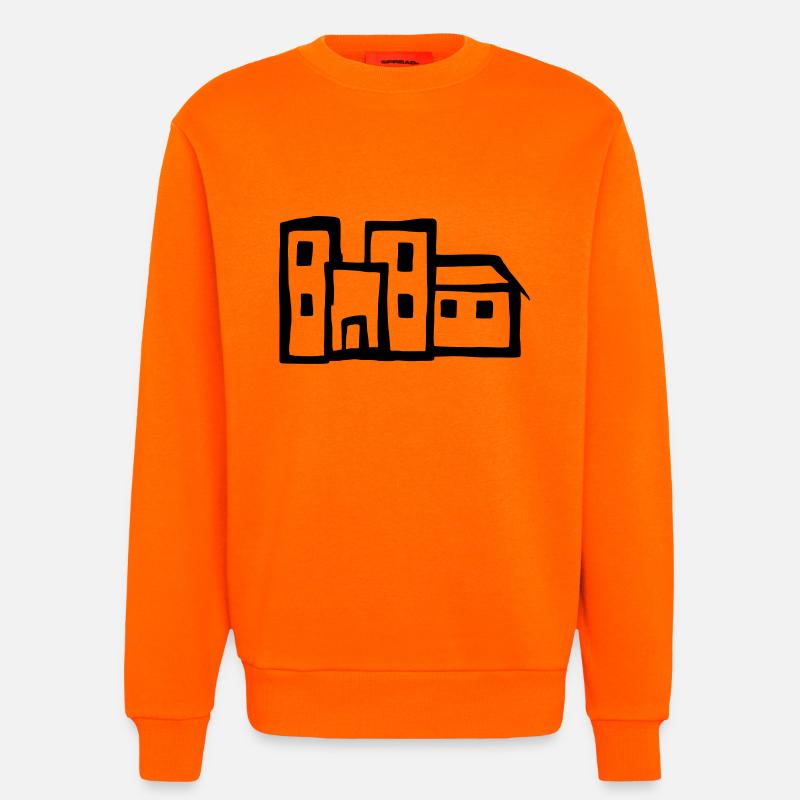 Häuser - Stadt - Sweatshirt - made by SPREAD  - SUNSET ORANGE