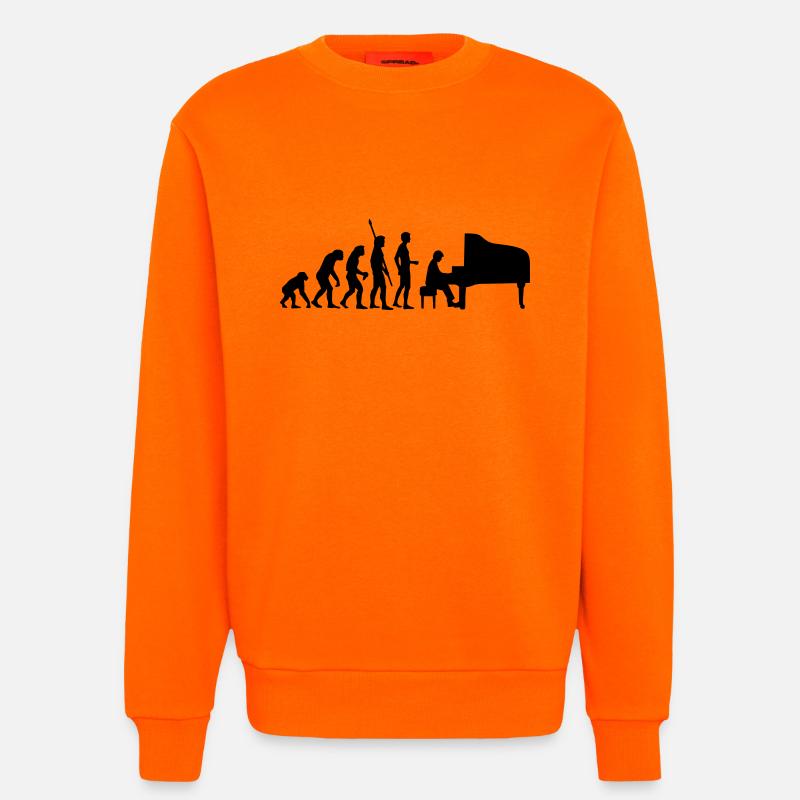evolution_pianist - Sweat bio décontracté fabriqué en UE - SUNSET ORANGE